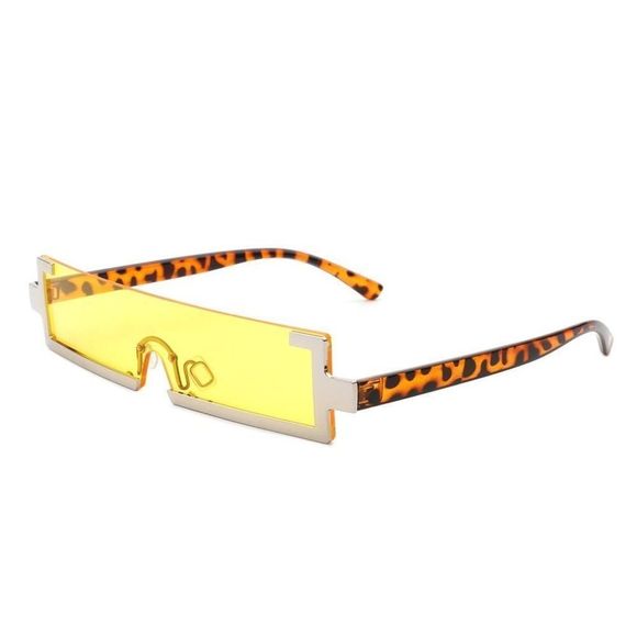 6176 | Yellow Flat Top Semi Rimless Sunglasses - Picture 2 of 4